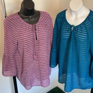 Turquoise/Lavender Medium Blouse Bundle(2)